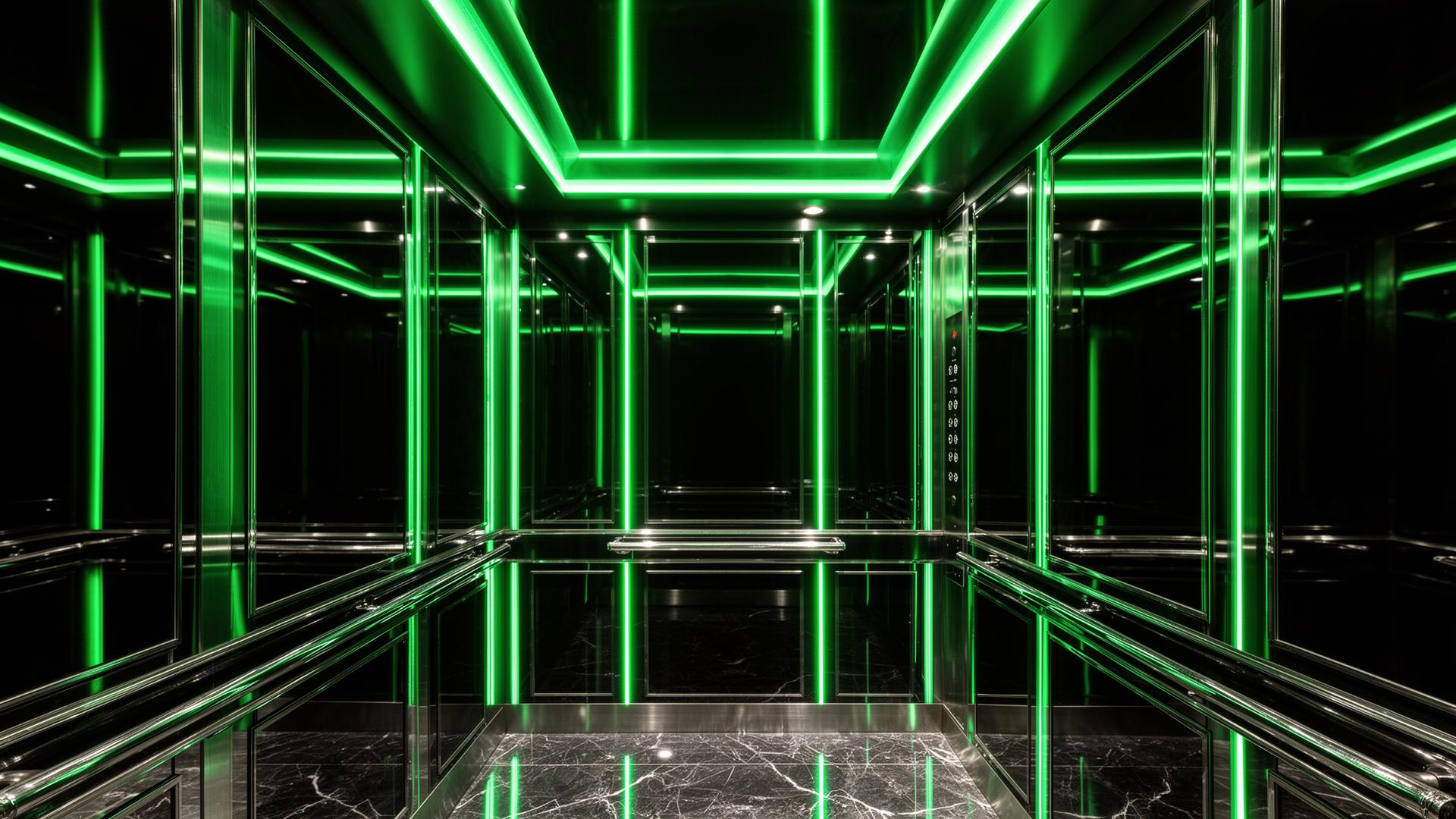 Elevador moderno com iluminação LED